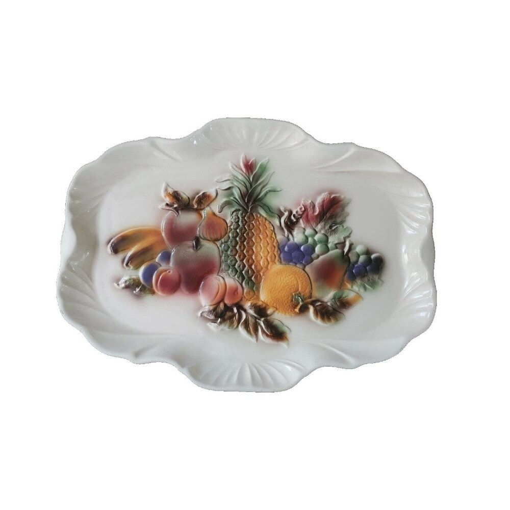 Vintage  Lane & Co Platter with Fruit motif T-37 made in Van Nuys CA, 1958